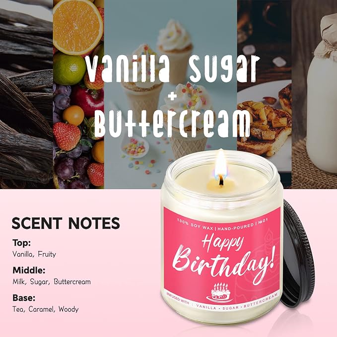 Birthday Gifts for Women, Perfect Birthday Present, Funny Presents for Mom, Friends, Wife, Sister, 7oz Vanilla Cream-Scented Candle - Bloomnest