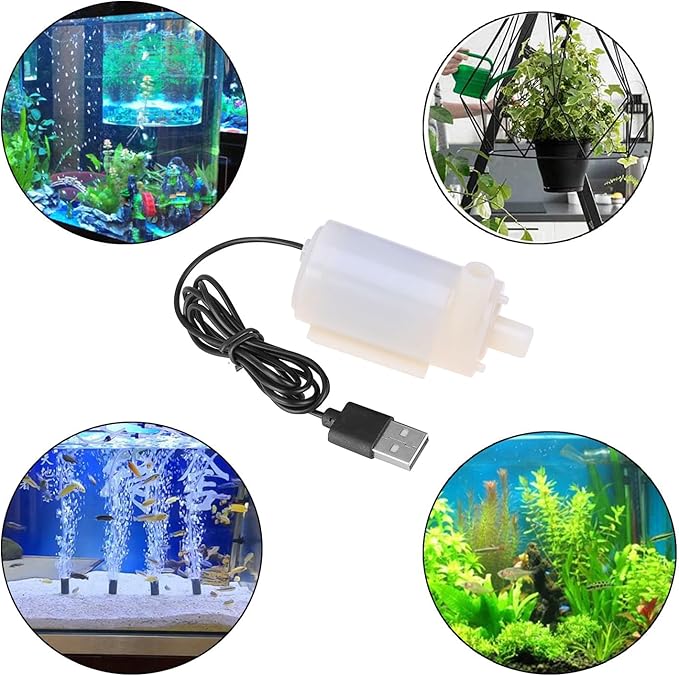 3PCS DC 3-5V USB Micro Submersible Mini Water Pump,Small Aquarium Pump for Fish Tank Aquariums Pond Fountain Hydroponics Garden (White) - Bloomnest