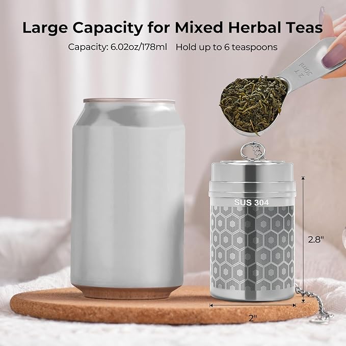 2 Pack Reinmoson Large Tea Infuser for Loose Tea & Spice Infuser for Cooking, Extra Fine Mesh Large Tea Strainers, 304 Stainless Steel Loose Leaf Tea Steeper for Black Tea, Rooibos, etc