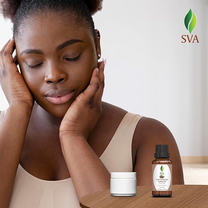 SVA Coffee Essential Oil – 1/3 Fl Oz – 100% Natural Coffee Oil - for Diffuser, Hair Care, Face, Skin Care, Aromatherapy, Scalp and Body Massage, Soap and Candle Making - Bloomnest