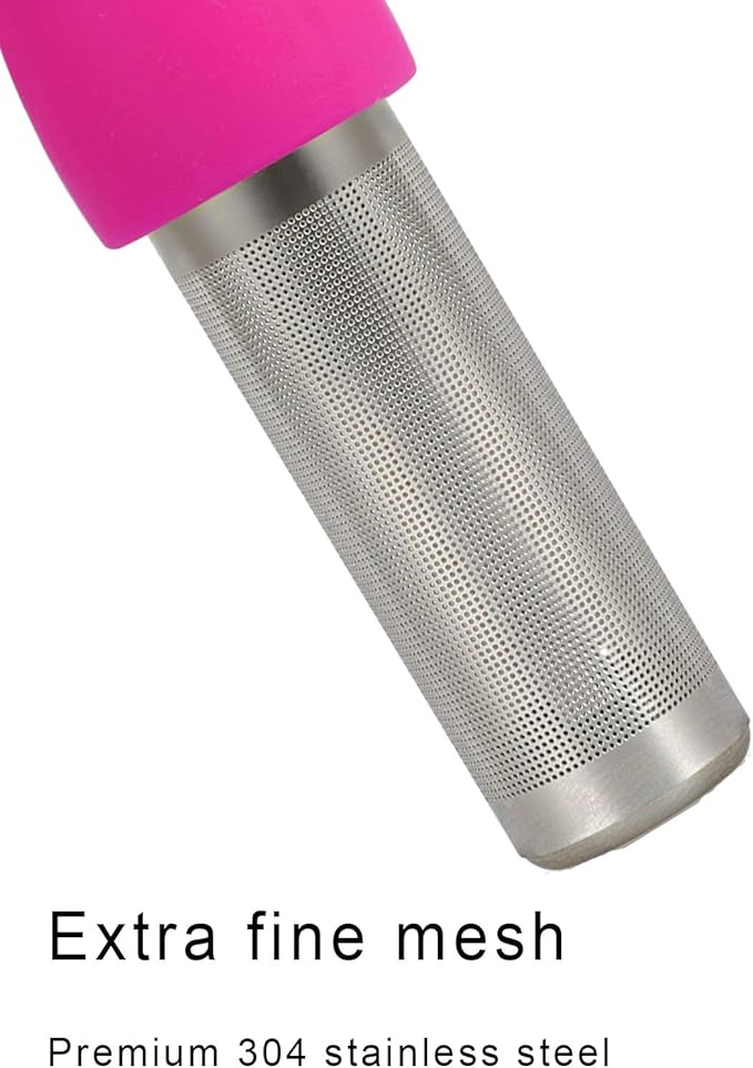 Leden Tea Infuser for Loose Tea 2 Pack Tea Steeper with Fine Mesh Stainless Steel Tea Strainer for Cup Mug, Nice Gift for Couples, Gray and Rose Red - Bloomnest