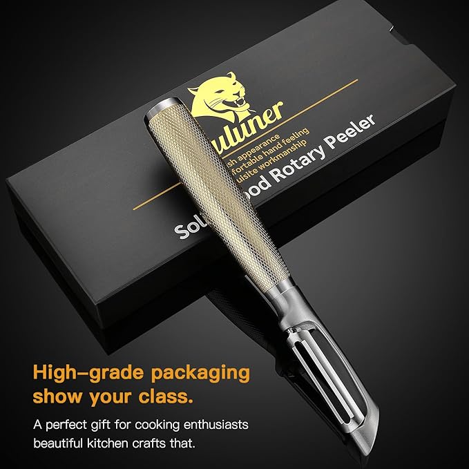 KULUNER Luxury I-Type Vegetable Peeler – 24K Gold Plated Handle, 304 Stainless Steel Ultra Sharp Blade, Ideal for Potatoes, Apples, and Other Fruits & Vegetables - Bloomnest