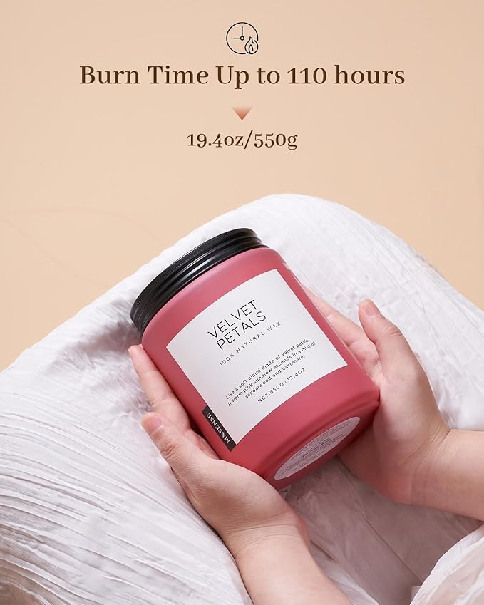 M&SENSE Sandalwood Floral Large Soy Candles for Home Scented, Organic Natural Soy Wax 19.4oz 110 Hour Long Lasting, Luxury Floral Scented Candle Gifts for Women - Bloomnest