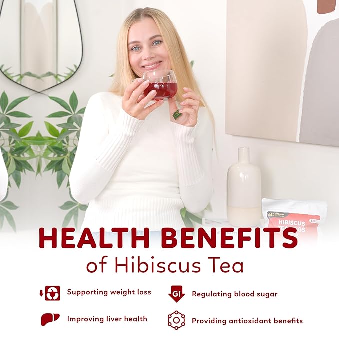 Indochine Blends Hibiscus Tea Bags | 100% Pure Hibiscus Flower | Sugar-Free, Caffeine-Free Herbal Tea | Double Chamber, Individually Wrapped Bags| Rich in Natural Goodness and Flavor | 3.5 oz | 50 Tea Bags - Bloomnest