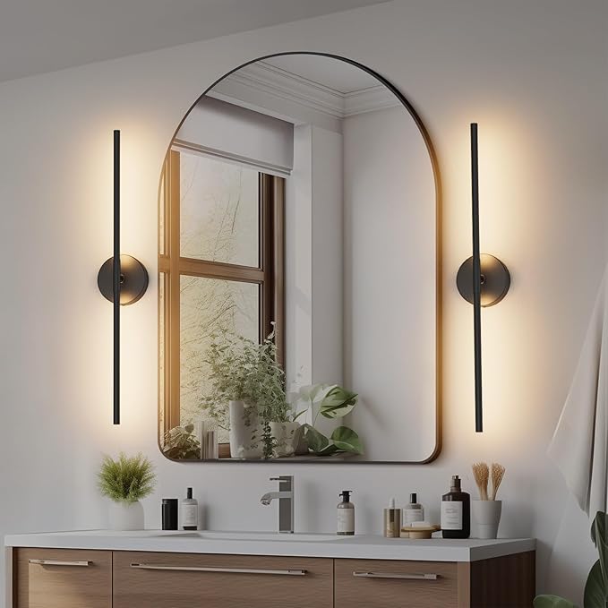 28In Black Wall Sconce Set of Two Hardwired 3000K LED Modern Wall Light Fixture 360° Rotatable for Living Room Hallway Bedroom(2 Pack) - Bloomnest