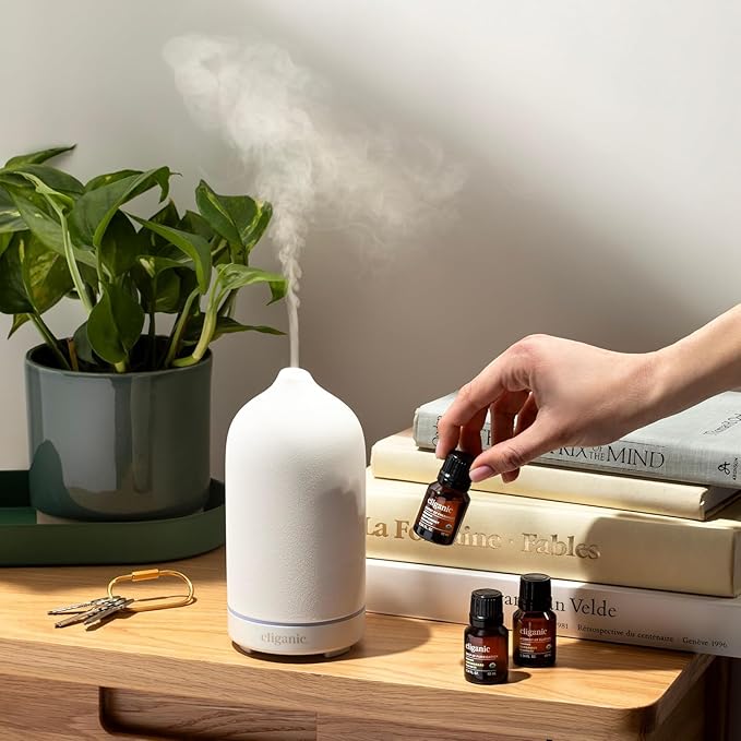 Cliganic Organic Aromatherapy TOP 12 Essential Oils Set, 100% Pure - Peppermint, Lavender, Eucalyptus, Tea Tree, Lemongrass, Rosemary, Frankincense, Orange, Lemon, Cassia, Cedarwood & Grapefruit - Bloomnest