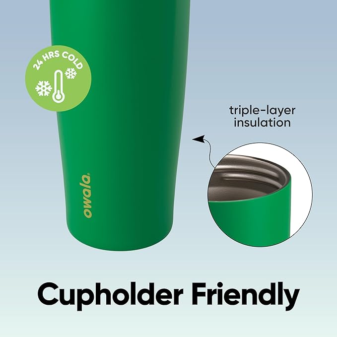 Owala FreeSip Sway Insulated Stainless Steel Water Bottle with Two-Way Spout, Built-In Straw and Bucket Handle, Made for Travel, School, and Sports, 40oz, BPA Free, Leak Proof, Putting Green Owala