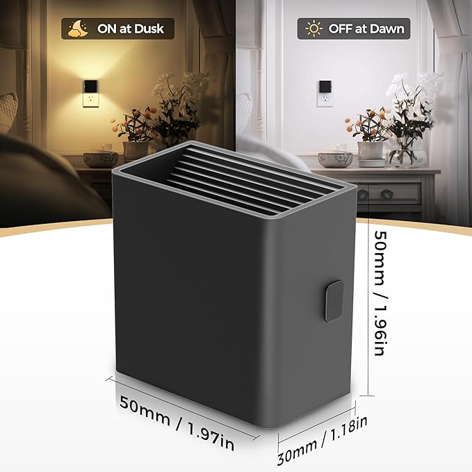 DORESshop Night Lights Plug Into Wall, [2 Pack] Plug in Night Light with 3 Color Temperatures, Dusk to Dawn Sensor, Night Light for Hallway Bathroom Stairway Bedroom, Black - Bloomnest