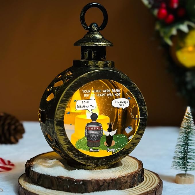 WRAPPINESS Personalized Dog Mom Christmas Lantern - Memorial Lantern Loss of Dog, Deepest Sympathy Gift for Pet Loss, Hardest Goodbye Dog Remembrance Gift - Bloomnest