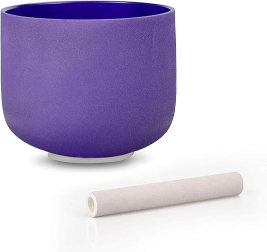 ALIOTH 7" Indigo A Note Crystal Singing Bowl Third Eye Chakra Sound Therapy with Suede Mallet - Bloomnest