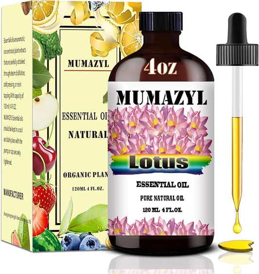 Lotus Essential Oil, Lotus Oil 4 Fl Oz 120ML for Diffuser Humidifier Yoga Cleaning DIY Candle Soap Making Essential Oils - Bloomnest