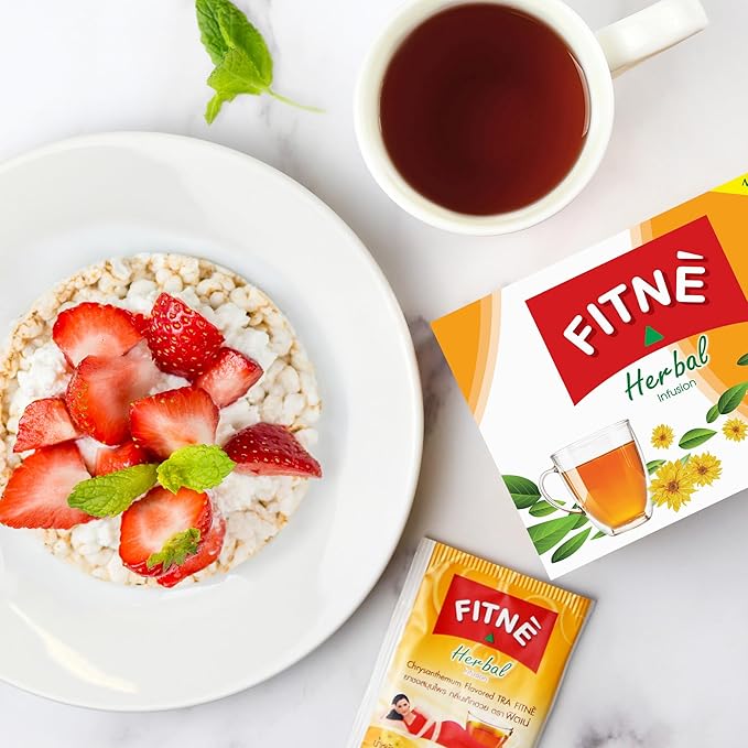 FITNÈ Chrysanthemum Herbal Tea Senna Infusion Smooth Mild Soothing Beverage Natural Gentle Detox Cleanse No Calories Caffeine Free, 15 Tea Bags - Bloomnest