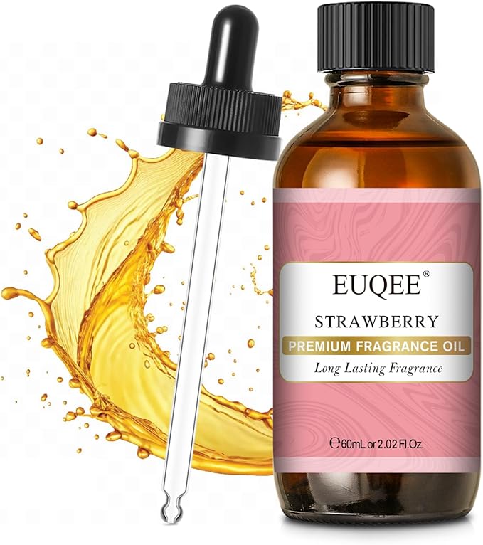 EUQEE 2.02 Fl oz Strawberry Fragrance Oil, Premium Strawberry Essential Oil with Glass Dropper for Diffuser, DIY Soap, Candle Making - 60ML - Bloomnest