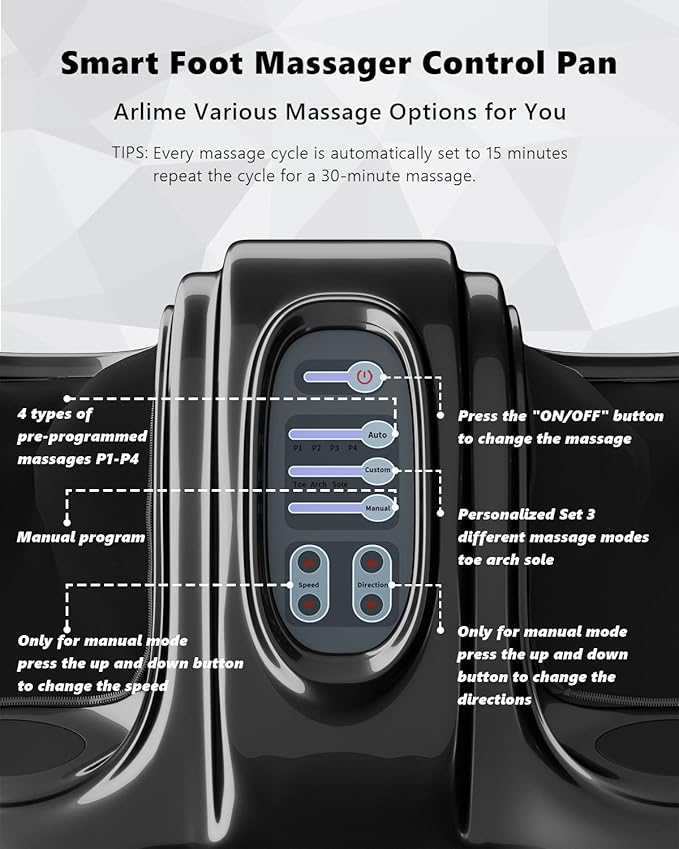 ARLIME Foot Massager, Shiatsu Foot Massage Machine for Plantar Fasciitis, Calf Massager Stimulates Blood Circulation, Deep Kneading and Rolling Nerve Pain w/Remote - Bloomnest