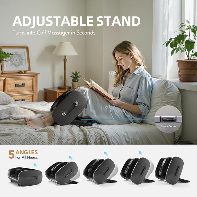SUMELL Shiatsu Foot Massager with Warm & Cool Options – 6 Adjustable Modes for Arch & Heel Support, Deep Kneading with Reusable Gel Packs for Feet & Legs for Women and Men (White) - Bloomnest
