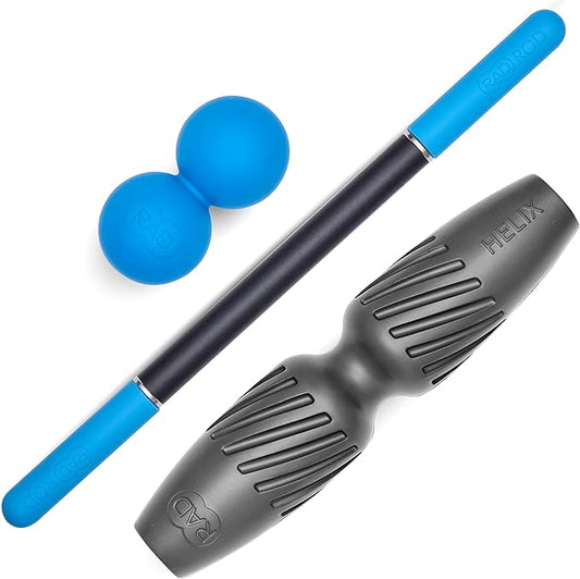 RAD Portable Travel Bundle – Compact Myofascial Release Massage Set, Travel-Friendly Muscle Recovery Tools - Includes Exercise Foam Roller, Massage Stick, and Peanut Ball - Bloomnest