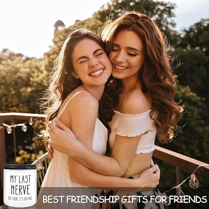 Homsolver Birthday Gifts for Women, Funny Friendship Gift for Friend - My Last Nerve Lavender Candle - Unique Best Friend Birthday Gifts for Women, Her, Mom, BFF, Sister - Bloomnest