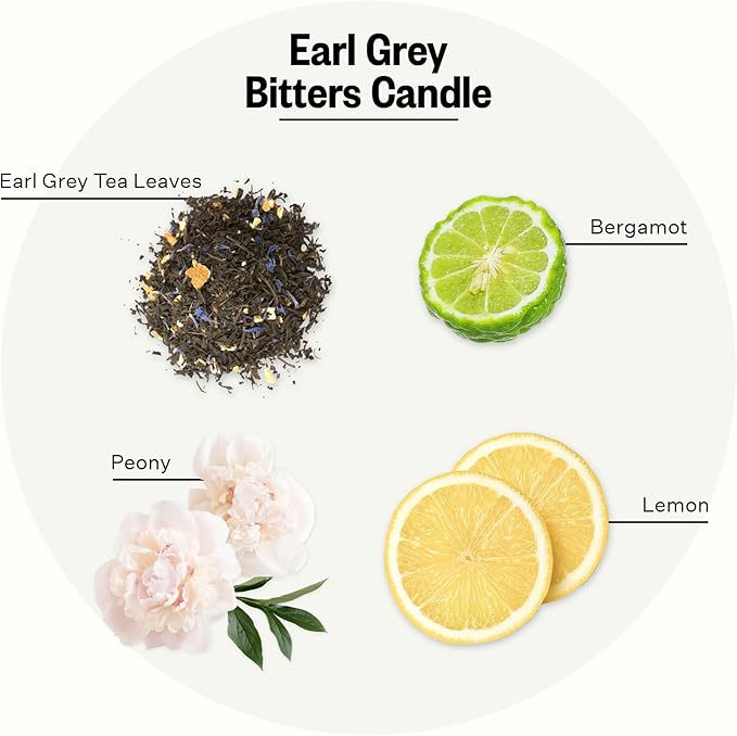 Apotheke 3-Wick Scented Candles for Home, Earl Grey Bitters - 26 oz Soy Wax Aromatherapy Jar Candle Gift for Women - Long-Lasting Fragrance with Perfume-Grade Essential Oils - Bergamot, Peony & Lemon - Bloomnest