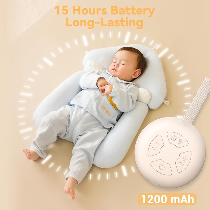 Portable Sound Machine for Baby | White Noise | 12 Soothing Sounds | Noise Canceling for Travel, Office, Nursery | Baby Shower | Registry Gift | Sleep Soother for Babies Kids Adults | Putty - Bloomnest