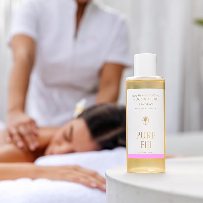 PURE FIJI Nourishing Exotic Coconut Body Oil, Frangipani (7.7 fl oz/230ml) - Bloomnest