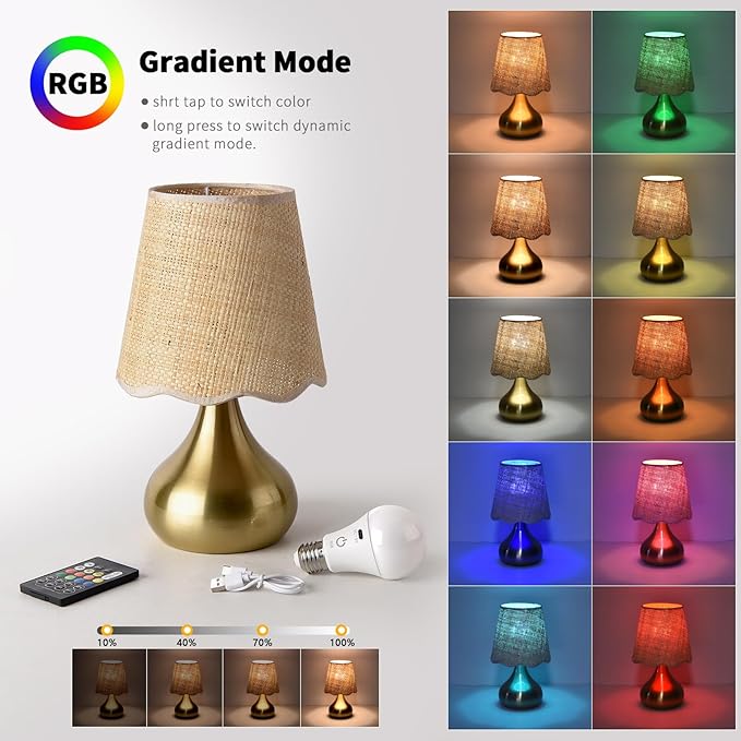 Cordless Table Lamp Rechargeable, Good Mini Table Lamp for Nightstand, Battery Operated Small Table Lamp for Small Spaces for Kitchen Counter, Bookshelf, Bedside, Bedroom, Living Room - Bloomnest