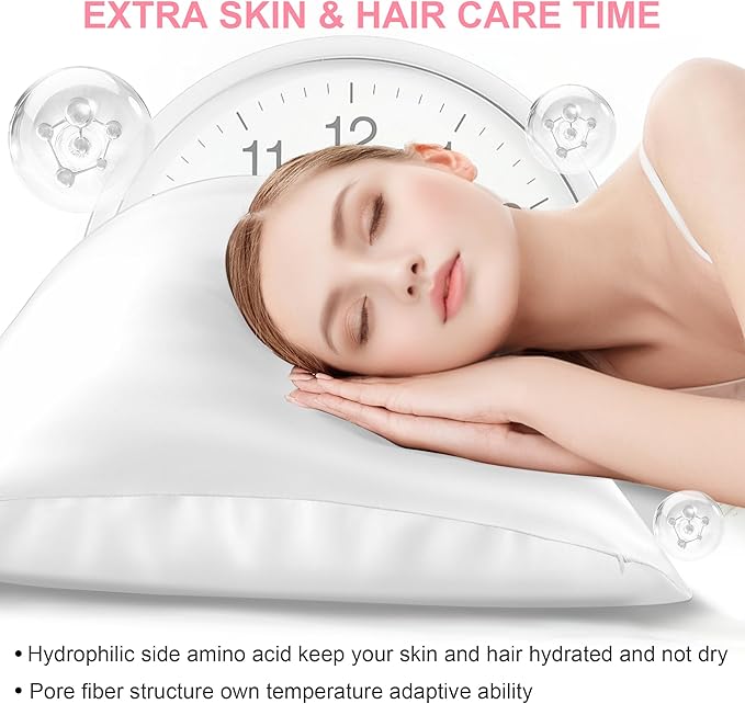 Silk Body Pillow Cover with Zipper, Mulberry Silk Pillow Cases Body Size Ultra Smooth and Soft Breathable Cooling Silk Satin Body Pillowcase for Hair and Skin (20x54 Inches, 1 Pack) - Bloomnest