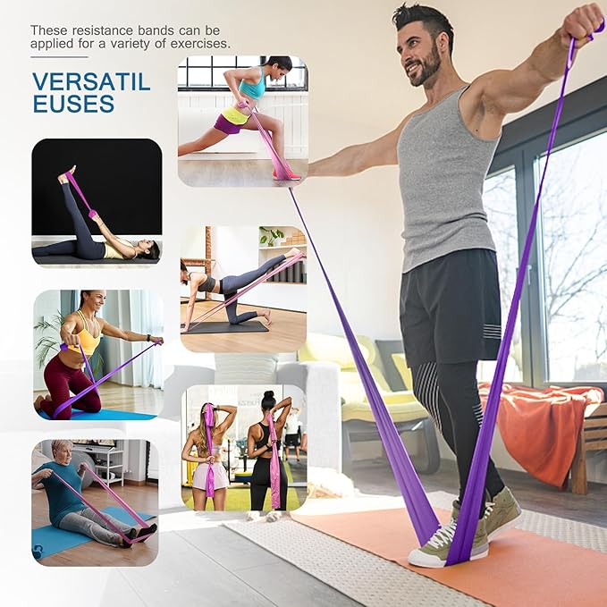 5 Pcs Professional Resistance Bands. Latex-Free, Elastic Band, Work Out Bands, Stretch Bands for Working Out Women or Men, Exercise Bands Set for Physical Therapy, Yoga, Pilates - Bloomnest