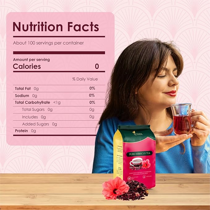 Attaya Pure Hibiscus Tea Bags 35 Count - Premium Herbal Tea - Dried Hibiscus Flowers - Antioxidant-Rich for Wellness & Relaxation - Caffeine-Free, Non-GMO, No Sugar - Eco-Friendly Bags - Bloomnest