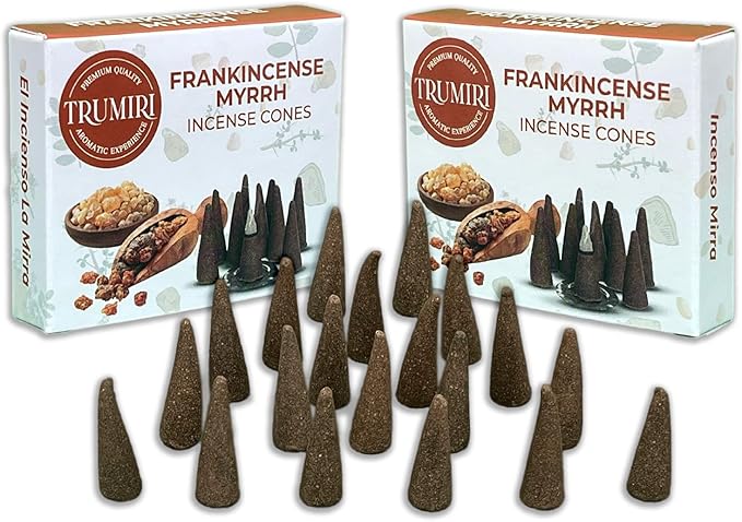 TRUMIRI Frankincense Myrrh - 20 Cone Incense - Dual Pack of 10 Incense Cones TRUMIRI