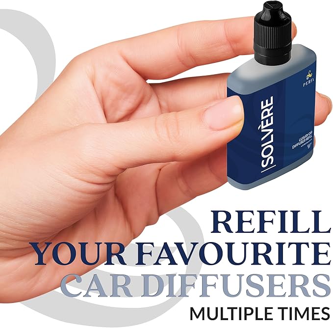 Solvère Car Air Freshener Refill (50ml) | Long Lasting Car Perfume with Solvère Fragrance | Strong Automotive Air Freshener by Perfa - Bloomnest