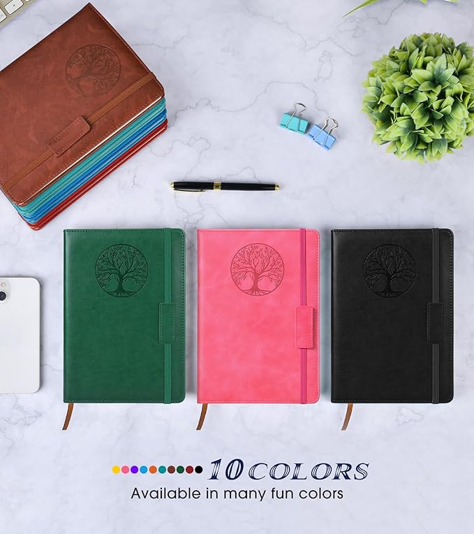 Lined Journal Notebook for Women Men,256 Pages A5 Hardcover Leather Journals for Writing,Travel,Business,Work & School,College Ruled Notebooks for Note Taking,Diary Notepad 5.7"×8.3"(pink) - Bloomnest