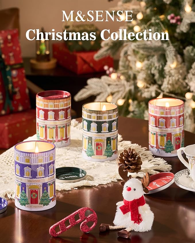 M&SENSE Gingerbread Coffee Christmas Candles, Warm Scented Holiday Candle with Gingerbread Cookie, Chocolate & Coffee Bean, Soy Wax 11.3oz 70 Hour Clean Burn, Cozy Winter Home Decor, Christmas Gifts - Bloomnest