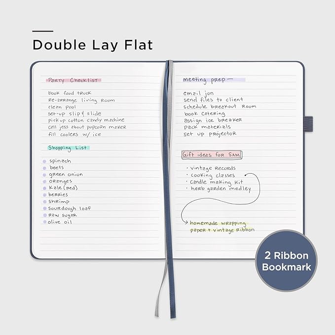 &And Per Se Lined Journal Notebook (3 Packs), 160 Pages 100GSM Thick Paper, A5 Hardcover College Ruled Journals for Writing, 5.7'' x 8'' (Brown, Blue & Black) - Bloomnest