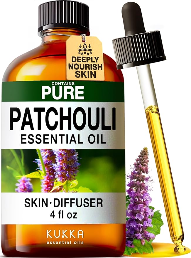 KUKKA Patchouli Essential Oils - 4 Fl Oz - for Hair, Skin, Diffuser, Aromatherapy & DIY Soap Making Scent - Bloomnest
