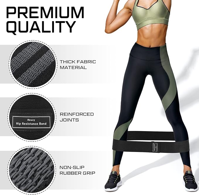 24 Pcs Fabric Resistance Bands for Working Out Strength Exercise Bands for Women Men Resistance Loop for Legs and Butt, Yoga, Pilates, Rehab, Fitness and Home - Bloomnest