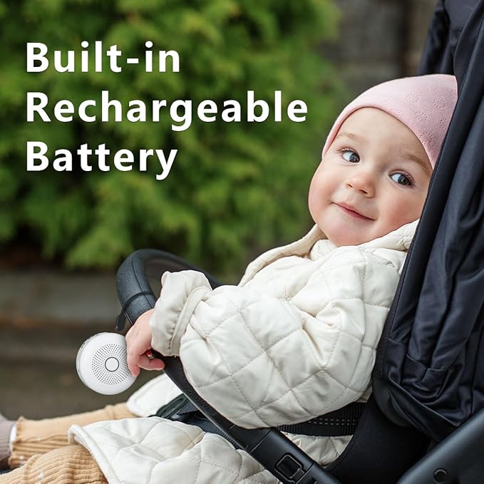 Sleepbox Portable White Noise Machine 30 Soothing Sounds Rechargeable Battery Small for Travel 32 Volume Control Noise Canceling Sleep Machine Sound Therapy for Baby Kids Adults (White) - Bloomnest