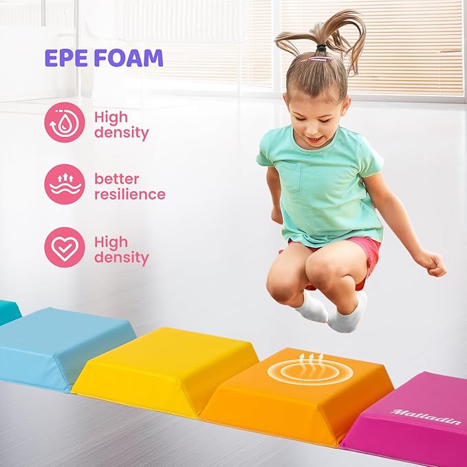 Matladin Gymnastics Gym Tumbling Mat for Kids Children, Hexagon Gymnastics Folding Exercise Mat for Stretching Yoga Cheerleading Martial Arts - Bloomnest