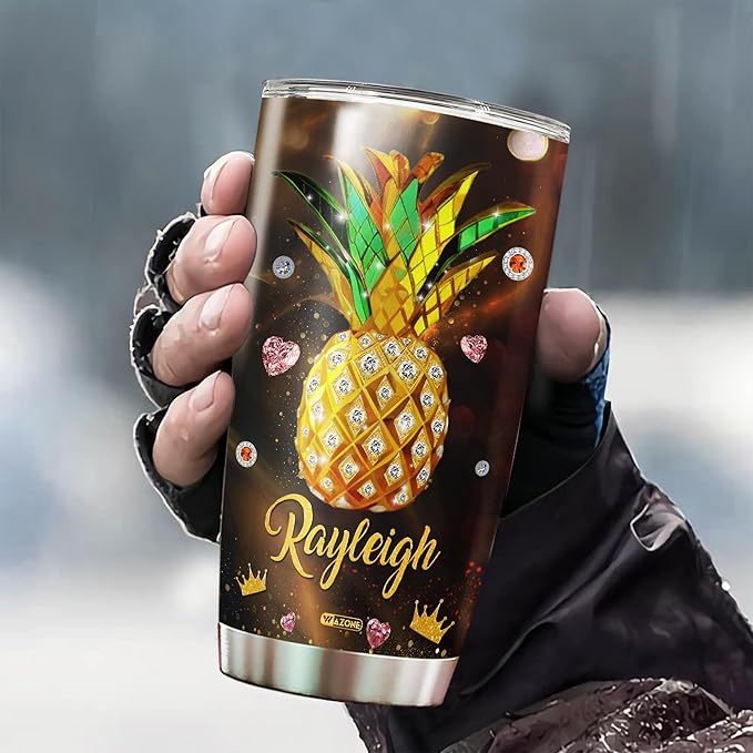 WAZONE Personalized Pineapple Tumbler 20oz 30oz Not Swingers We Just Like Pineapples With Lid Stainless Steel Vacuum Travel Mug Insulated Cup Novelty Funny Things Custom Gifts For Women Girl - Bloomnest