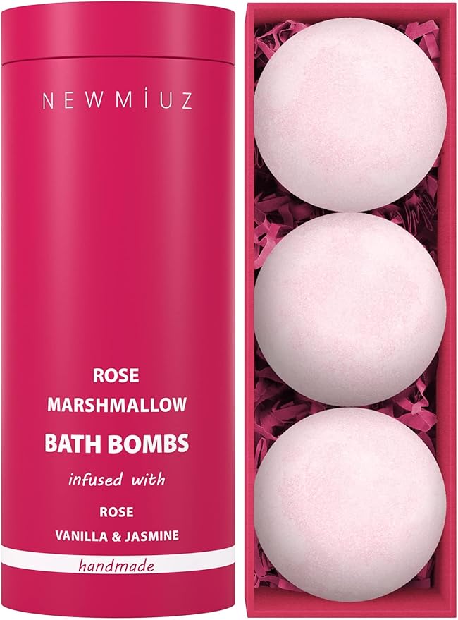 Rose Vanilla Bath Bomb Mega Foaming Bubbles Infused with Vanilla Jasmine Luxurious Spa Bath Essentials Nourishing Dry Skin Stress Relief Bath Gift - Bloomnest