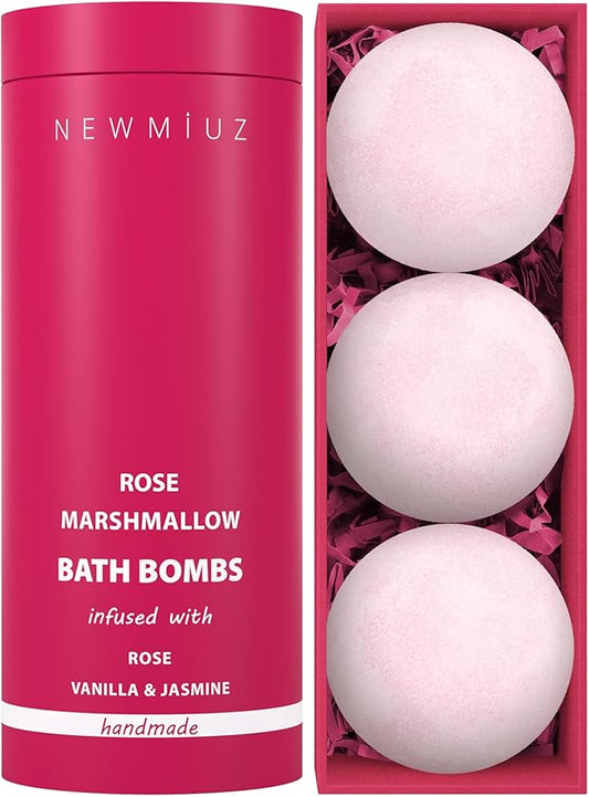 Rose Vanilla Bath Bomb Mega Foaming Bubbles Infused with Vanilla Jasmine Luxurious Spa Bath Essentials Nourishing Dry Skin Stress Relief Bath Gift - Bloomnest