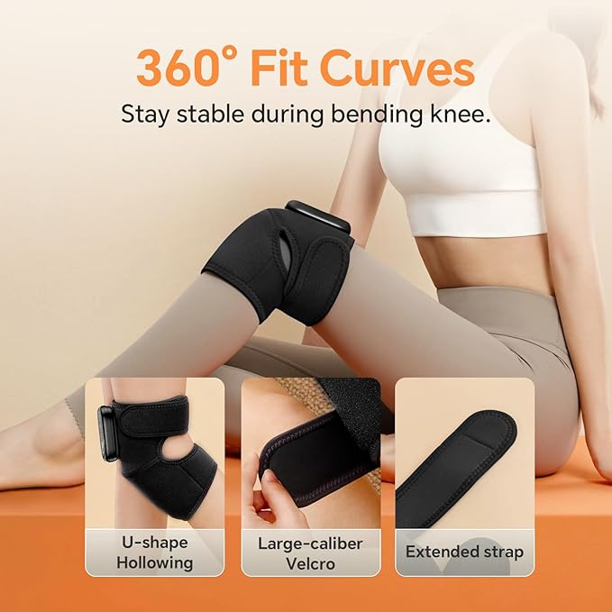 Foot Massager with Heat, Knee Shoulder Elbow 3 in 1 Feet Massager, Heated Knee Massager, Shoulder Massager with Heat Vibration, 210 mins Battery, Cordless Portable, Touchscreen Control (Black) - Bloomnest