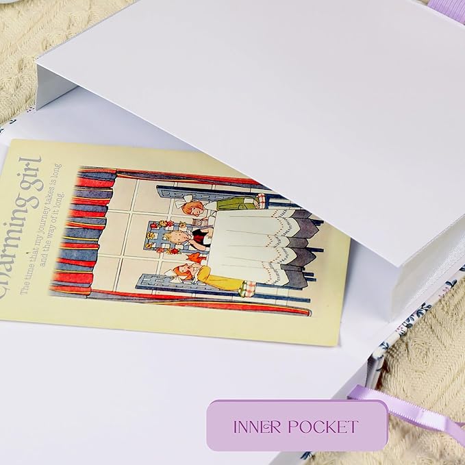 TIEFOSSI Dotted Journal Notebook, Dot Grid Notebook for Women Men, Fabric Flower Journal, 160 GSM Thick Paper, 160 Numbered Pages, 8 x 8 Square Diary - Bloomnest
