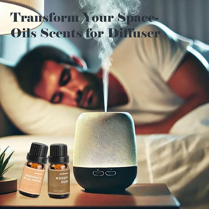 AmaKane Fragrance Oils, Masculine Essential Oils for Men, Candle Scents for Candle Making, Fragrance Oil for Soap Making, Diffuser Oils Scents 6x10 ml, Sandalwood, Cedar Leather, Woody Oud, More - Bloomnest