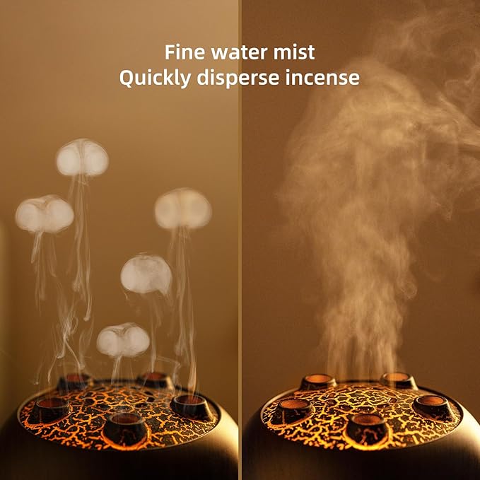 Essential Oil Diffuser 250ML,Jellyfish Diffuser Air Humidifiers Sound Pickup Ultrasonic Aromatherapy Diffuser Remote Control 7 Color Lights for Home Bedroom Office Hotel (Brown Color) - Bloomnest
