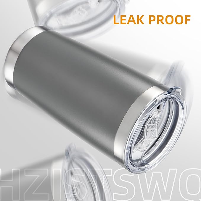 20 oz Tumbler Bulk with Lid Stainless Steel Insulated Tumblers Double Wall Vacuum Coffee Mug Powder Coated Tumbler Cups for Cold and Hot Drinks, Grey, 12 pack