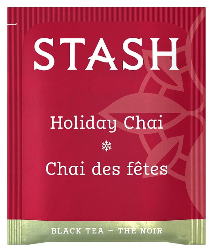 Stash Tea Holiday Chai Tea 18 Count Tea Bags (Pack of 6), Individual Spiced Black Tea Bags for Use in Teapots Mugs or Cups, Brew Hot Tea or Iced Tea - Bloomnest