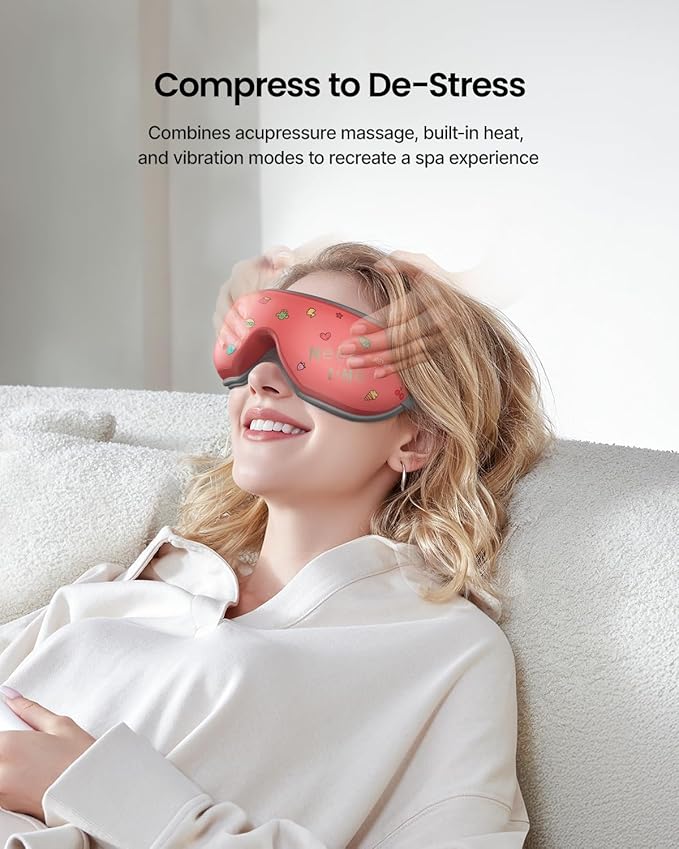 RENPHO Eyeris 1 Eye Massager with Heat, Christmas Birthday Gifts for Women Men Mom Dad Her Him, FSA Eligible HSA Eye Mask for Migraine, Smart Sleep Mask for Dry Eyes Relax, Reduce Strain - Bloomnest