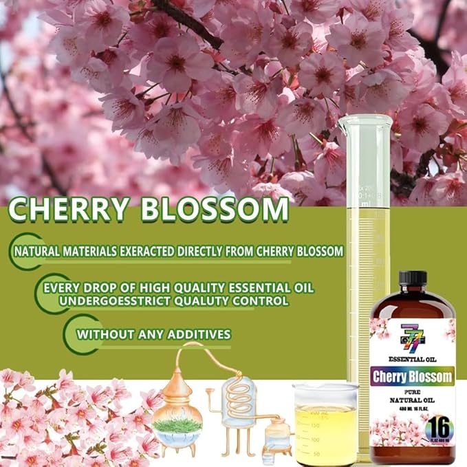 Cherry Blossom Essential Oil (16 oz / 480 ml) – Cherry Blossom Oils for diffusers, humidifiers, Home Baths, Cleaning Products, Yoga, DIY Soaps and DIY Scented Candles - Bloomnest