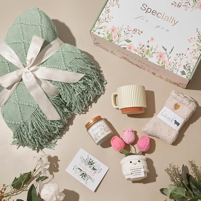 Valentines Day Gifts for Her Wife Mom Friend Sister Girlfriend, Birthday Gifts Baskets for Women Self Care Gift for Women, Get Well Soon Gift Baskets Thinking of You Relaxation Stress Care Package - Bloomnest