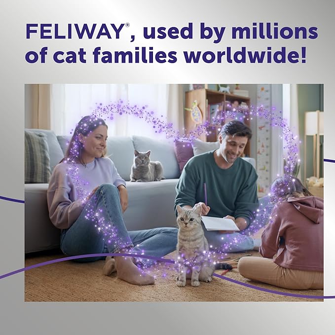 FELIWAY® Optimum 30 Day Cat Calming Plug In Pheromone Diffuser Starter Kit, 48ml - Helps Reduce Common Signs of Stress in Cats & Kittens, Enhanced Calming - Bloomnest